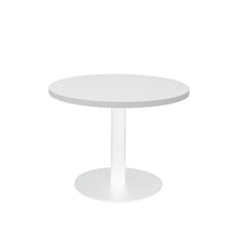 Load image into Gallery viewer, Circular Coffee Table with flat Disc Base - White Powder Coat Finish

