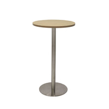 Load image into Gallery viewer, Circular Dry Bar Table with flat Disc Base - Stainless Steel Finish
