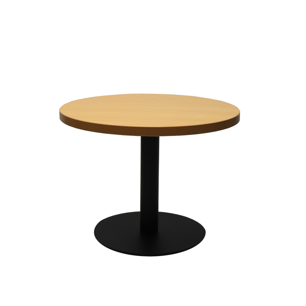 Circular Coffee Table with flat Disc Base - Black Powder Coat Finish
