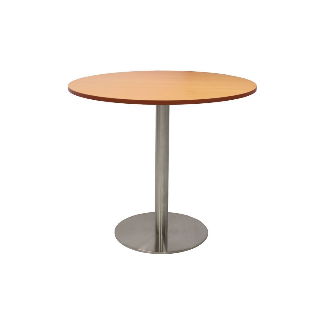Circular Base Table with flat Disc Base - Stainless Steel Finish