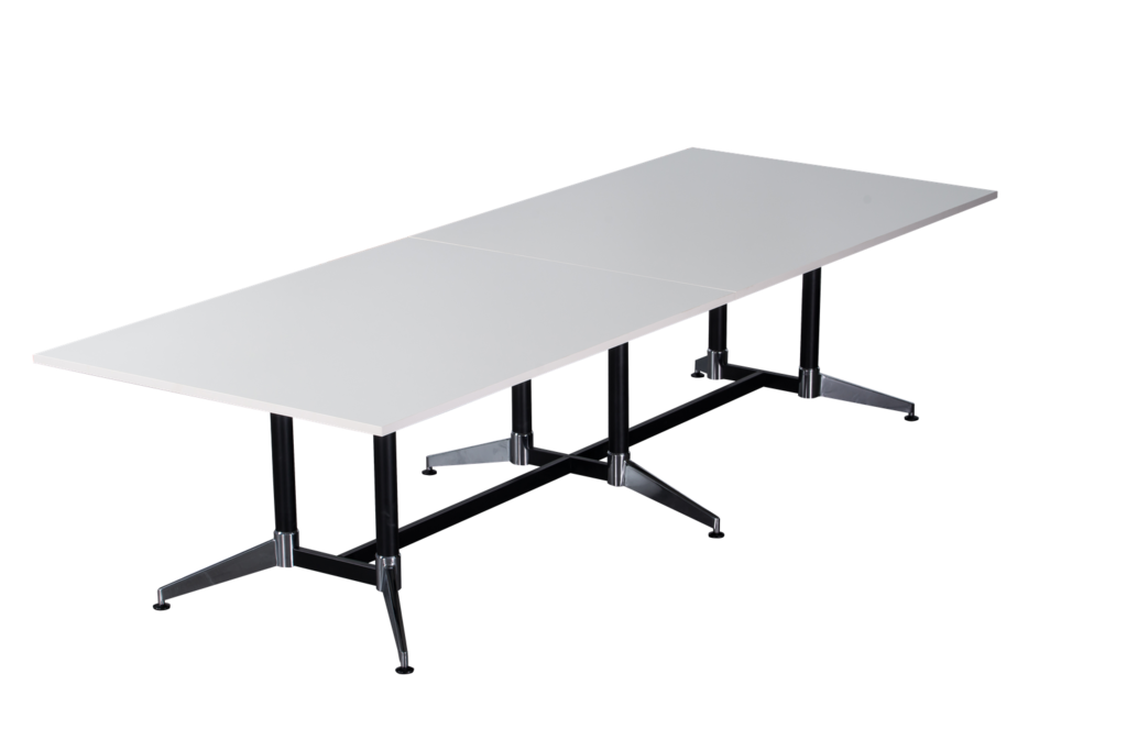 Typhoon Boardroom Table - Dual Post - 2 Piece Top - Double Stage