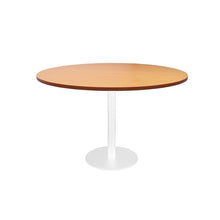 Load image into Gallery viewer, Circular Base Table with flat Disc Base - White Powder Coat Finish
